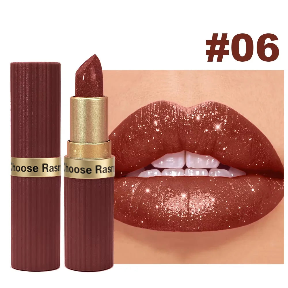 Pink Glitter Velvet Waterproof Lipstick