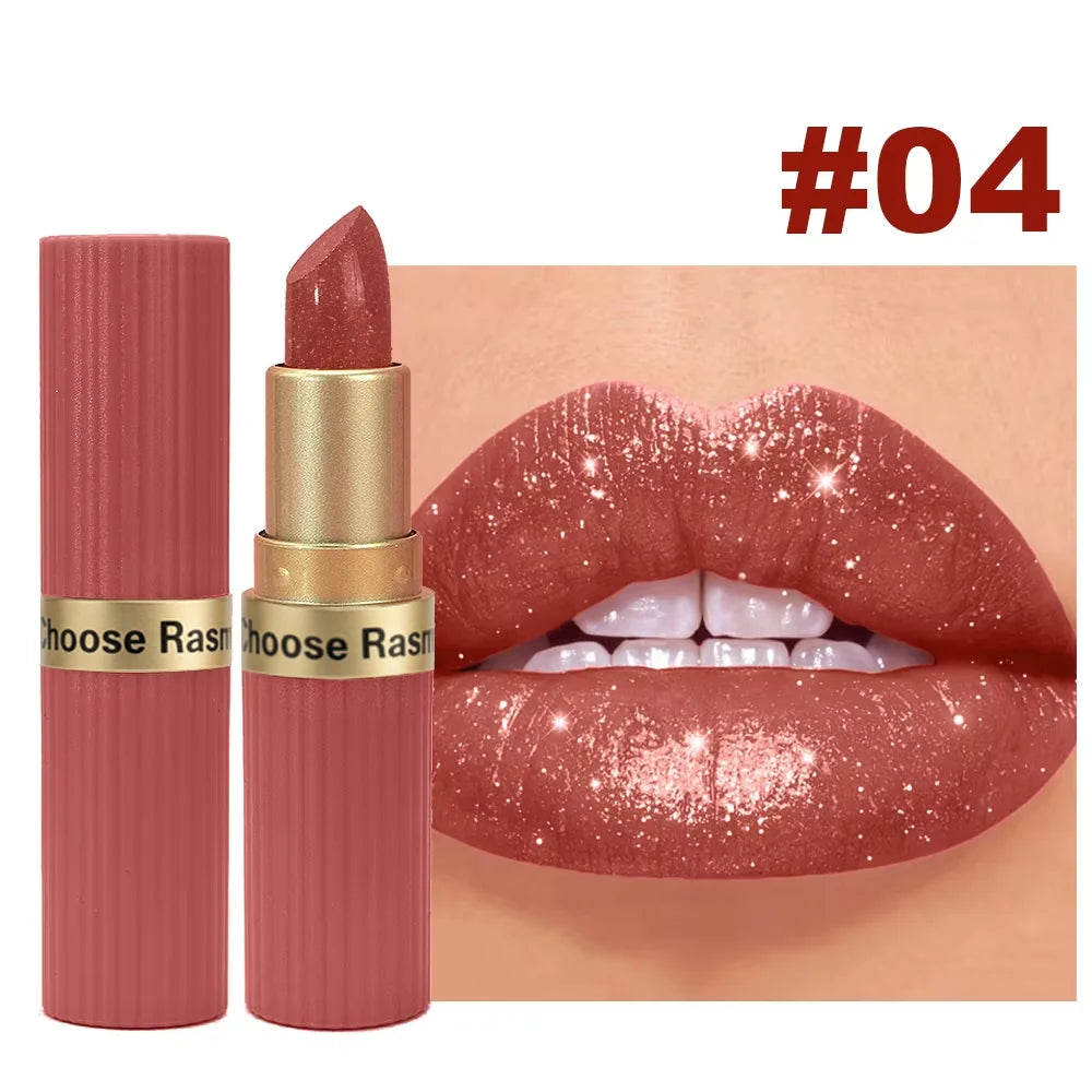 Pink Glitter Velvet Waterproof Lipstick
