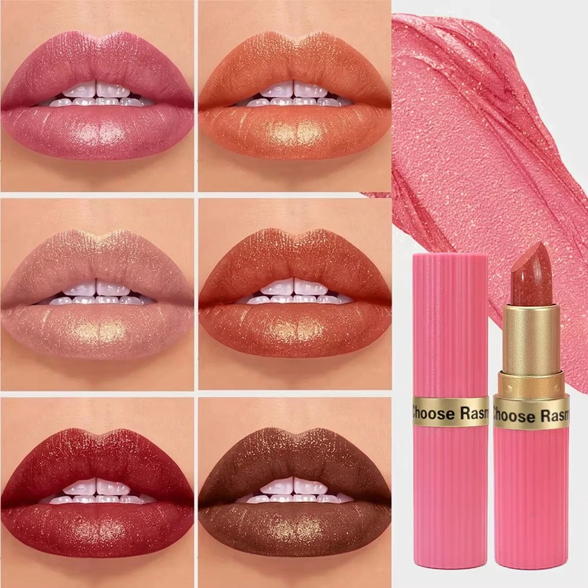 Pink Glitter Velvet Waterproof Lipstick