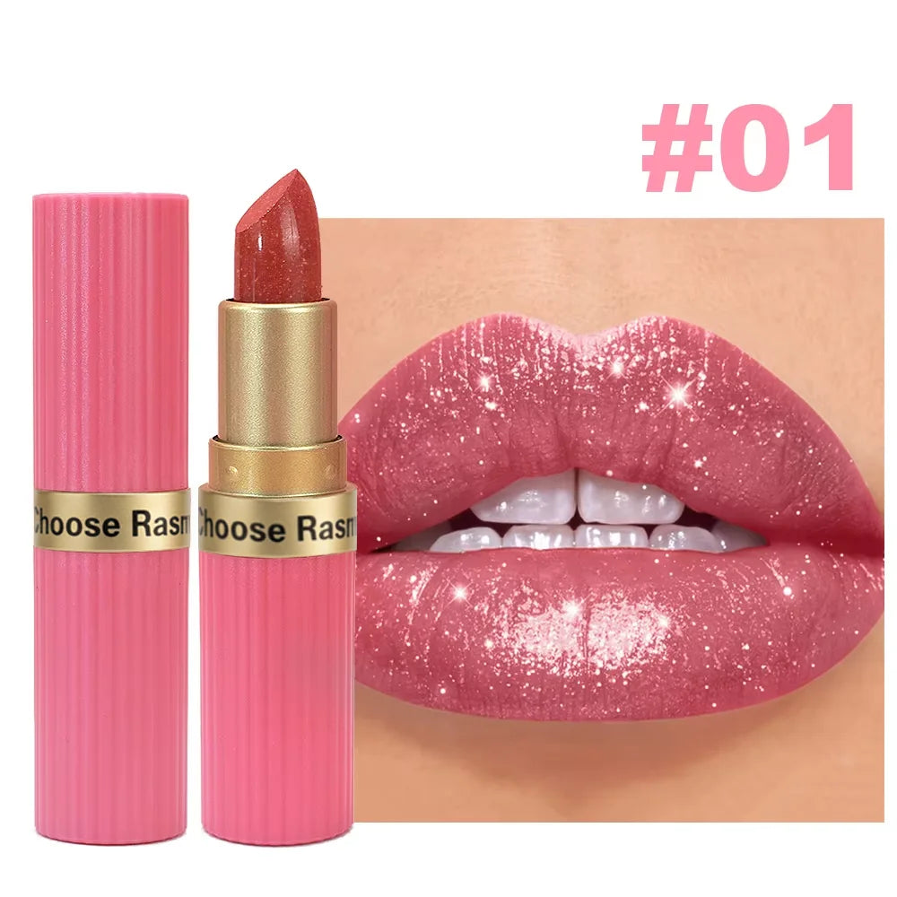 Pink Glitter Velvet Waterproof Lipstick